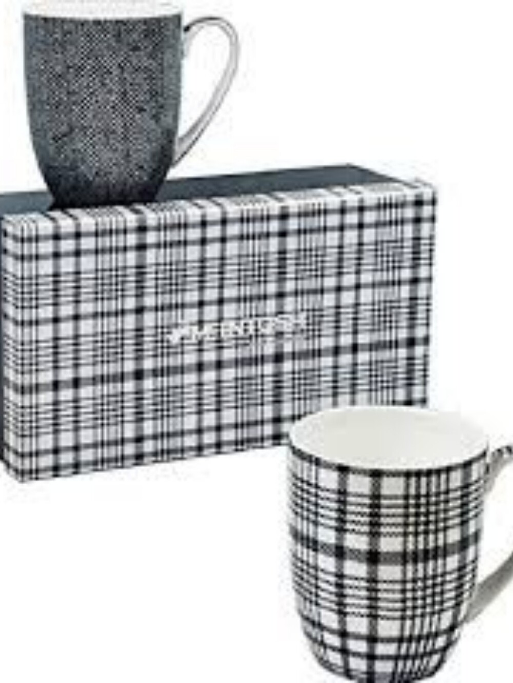 McIntosh Fine Bone China Shades of Grey 2 Pc Mug Set
